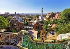 Barcelona Airport with Sagrada Familia, Gothic architecture, Mediterranean beaches, Gaudí mosaics, luxury transfer vehicles, Catalan culture backdrop, premium airport transportation service