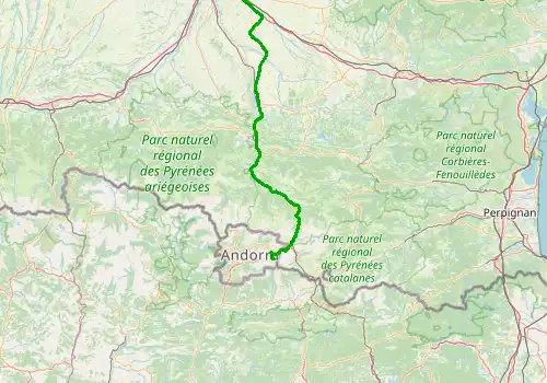 Route map Toulouse Airport - Pas de la Casa, 176 km, approx. 152 min