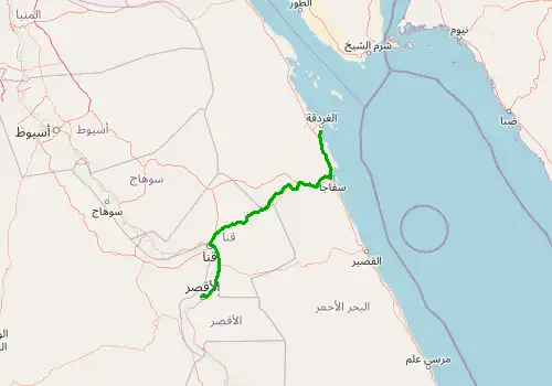 Route map Hurghada Airport - Luxor, 285 km, approx. 204 min