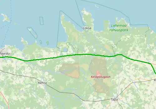 Route map Tallinn Airport - Rakvere, 99 km, approx. 78 min
