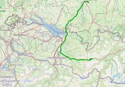 Route map Memmingen Airport - St Anton am Arlberg, 179 km, approx. 133 min