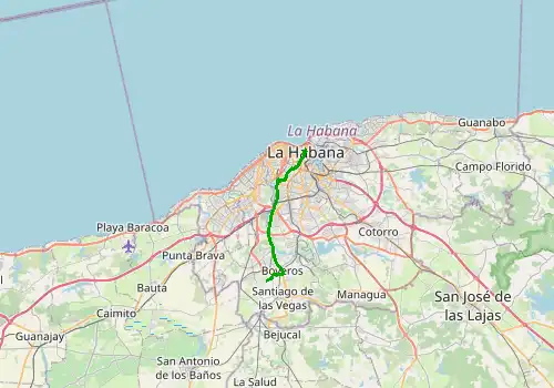 Route map Havana Airport (HAV) - Havana, 22 km, approx. 34 min