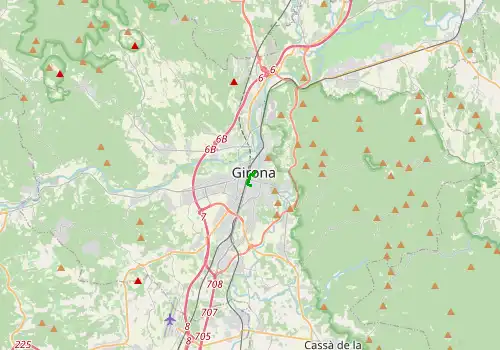 Route map Girona Airport - Girona City, 1 km, approx. 4 min