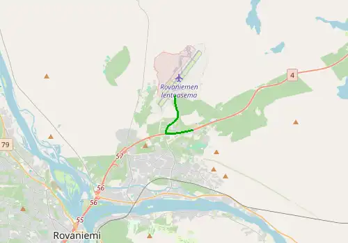 Route map Rovaniemi Airport - Santa Claus Village, 3 km, approx. 3 min