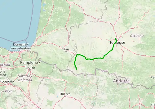 Route map Toulouse Airport - Luz Ardiden, 215 km, approx. 157 min