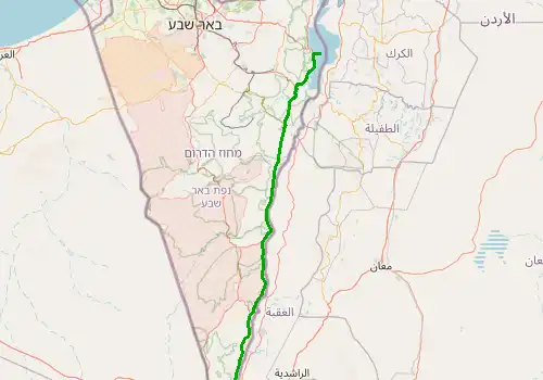 Route map Aqaba King Hussein Airport - Dead Sea Hotels, Jordan, 199 km, approx. 171 min