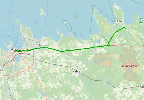 Route map Tallinn Airport - Lahemaa, 68 km, approx. 57 min