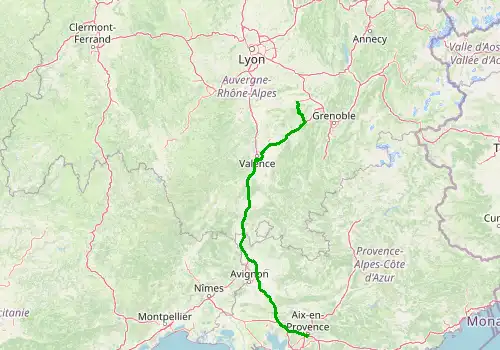 Route map Grenoble Airport - Oz en Oisans, 277 km, approx. 170 min