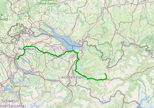Route map Zurich Airport - Lech am Arlberg, 194 km, approx. 153 min