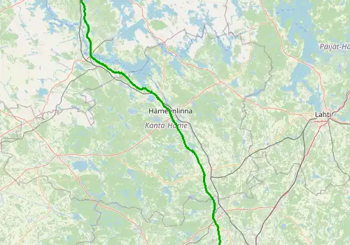 Route map Helsinki Airport - Tampere, 179 km, approx. 126 min