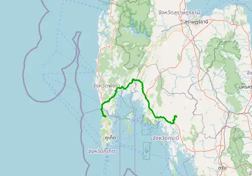 Route map Phuket Airport (HKT) - Krabi, 179 km, approx. 171 min
