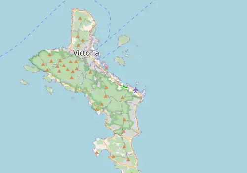Route map Seychelles Airport (SEZ) - Victoria, Island of Mahe, 1 km, approx. 1 min